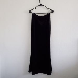 Casadei Long Black Velour Skirt